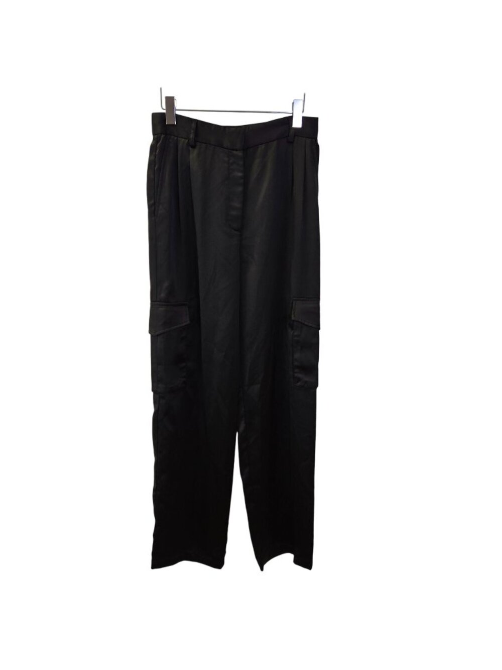 NWT Dynamite Izabel Satin High Rise Relaxed Leg Cargo Pants Size 4